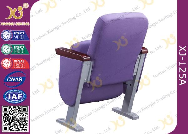 Purple Full Upholstered Cover Auditorium Chairs In Short Back Rest
