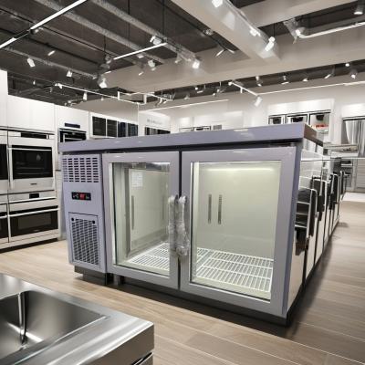 Réfrigérateur électrique à table à porte unique LED, refroidisseur à écran en verre lumineux pour les appareils de stockage de boissons dans les restaurants