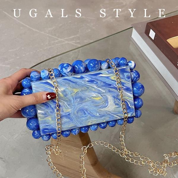 Lucite Luxury Acrylic Box Handbag Clutch Women Bridal Purse Party Prom Glitter Bucket