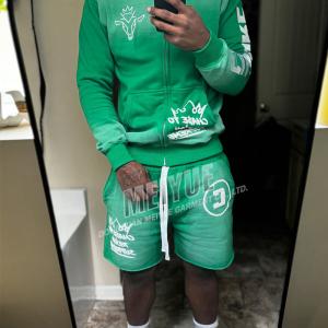 Custom Zip up Hoodie Acid Wash 3d Puff Printing Vintage Retro Washed Zipper