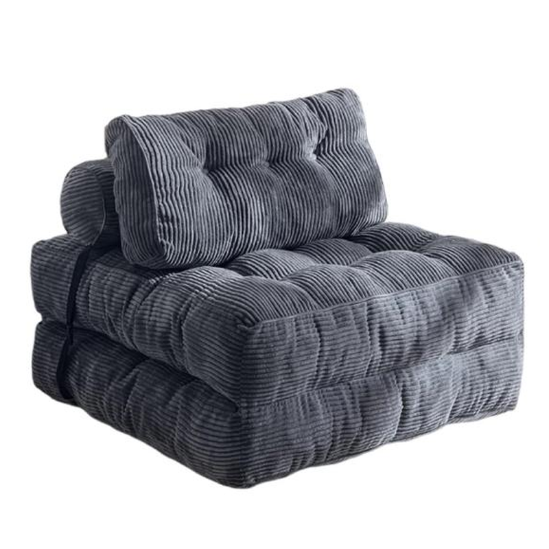 Convertible Tufted Reclining Fabric Extendable Single Sofa Bed Folding Chair Modular Corner Couch Portable Living Room