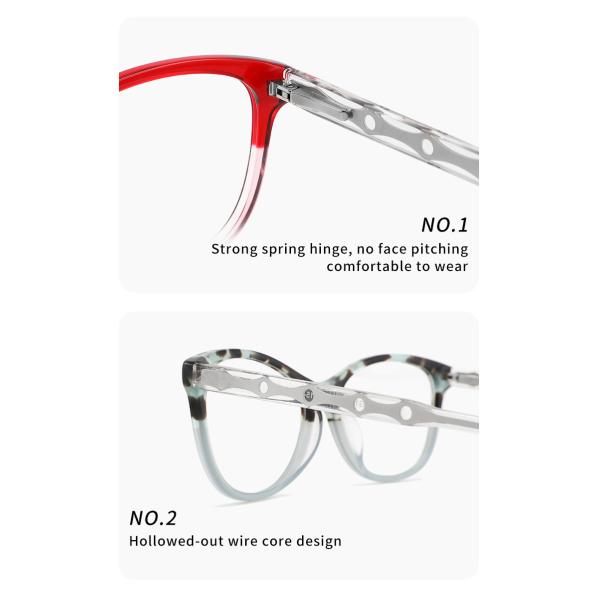 Стекла глаза кота ацетата ясных женщин объектива классические обрамляют особенную ширину 2,08