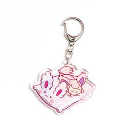 Custom anime acrylic keychain printed acrylic phone charm keychain with glitter epoxy