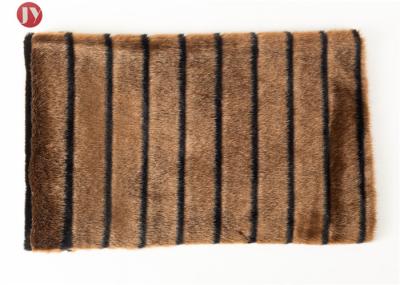 high quality Short Pile mink Faux Fur Fabric Coffee Black Groove