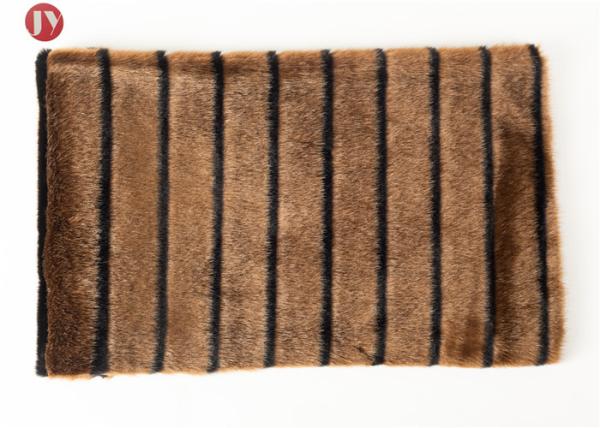 high quality Short Pile mink Faux Fur Fabric Coffee Black Groove