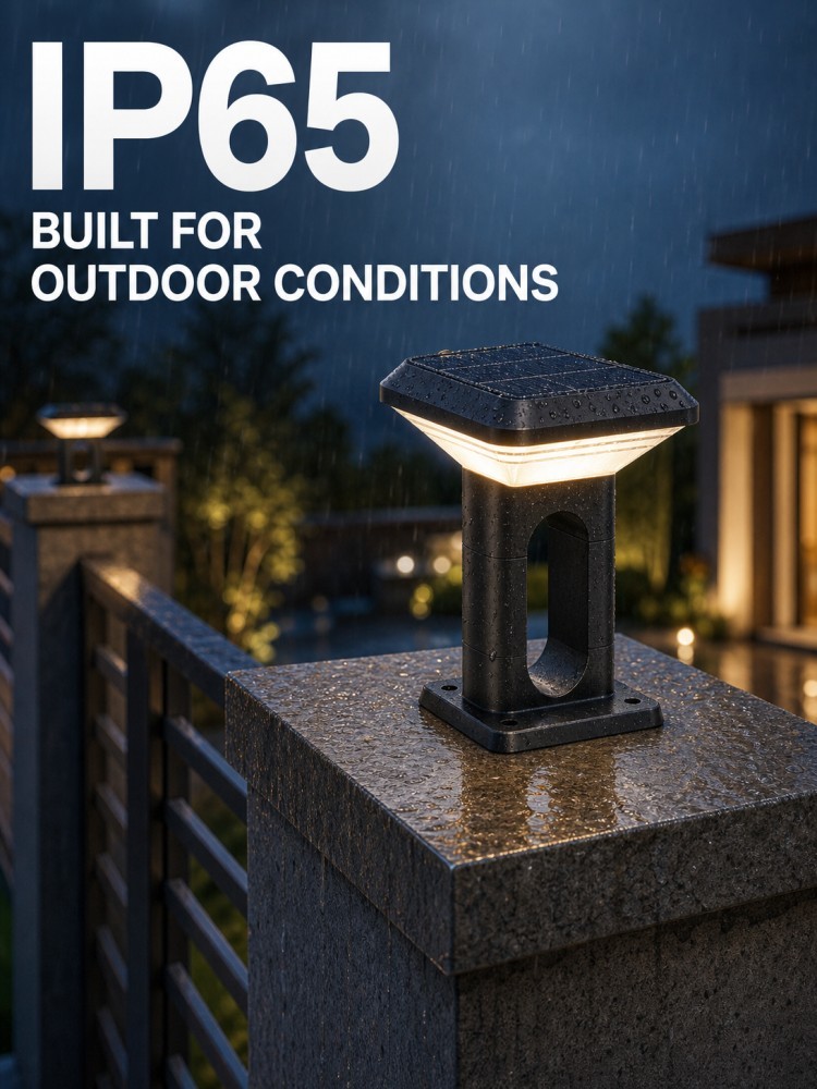 Low Power 5W OSRAM 2835 LED Solar Post Top Lights UV Resistant With Aluminum Housing