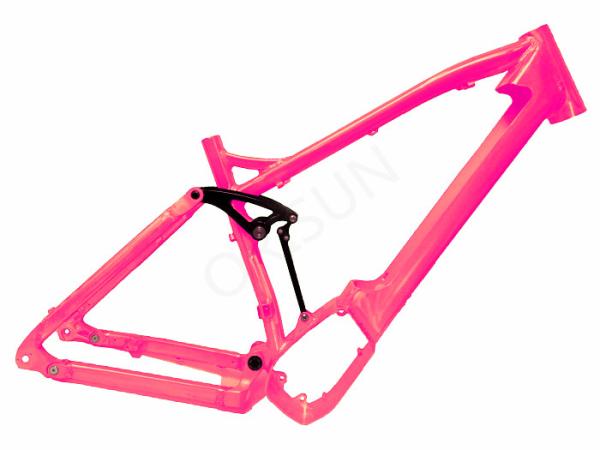 All Mountain Full Suspension Ebike Frame , Mid - Drive Electric Bicycle Frame