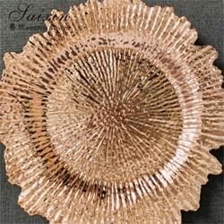 Venda a quente Placas de carregamento de acrílico transparente de casamento Decoração de mesa Placas de carregamento de plástico de casamento