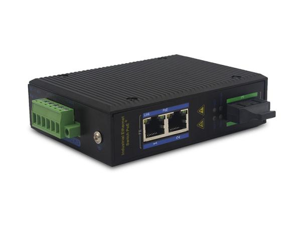 10/100M media converter 1fiber+2RJ45 unmanaged industrial switch with DIN rail for outdoor use