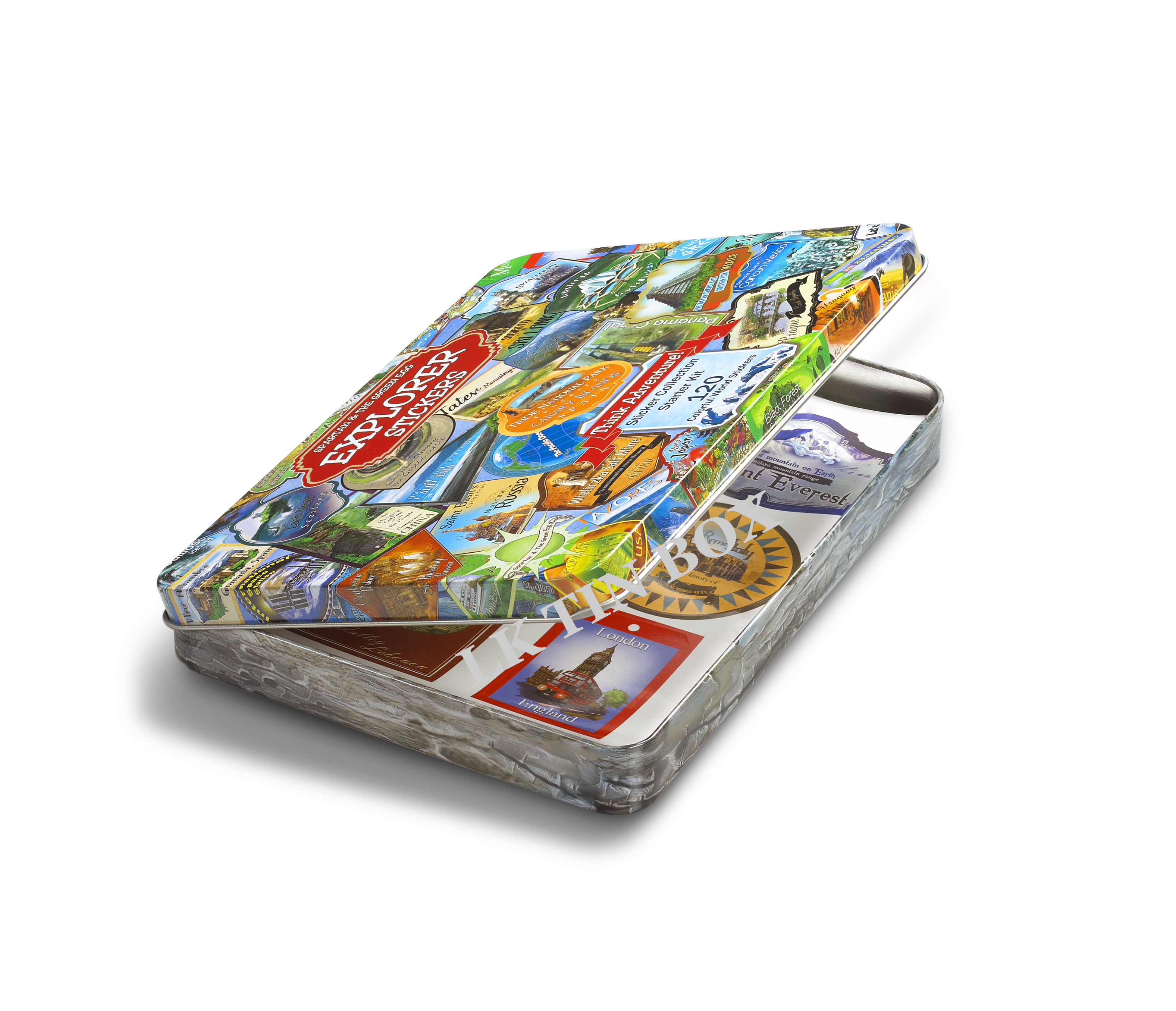 Window Hinged Gift Card Tin storage containers 221x162x25 mm