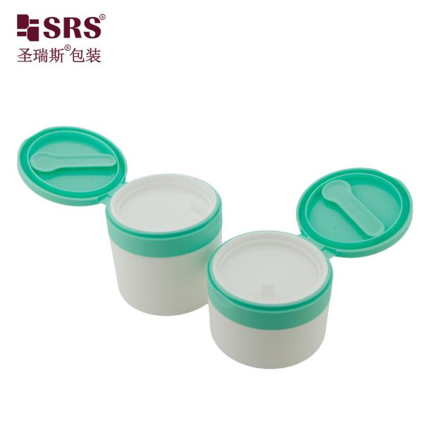 Eco-friendly SRS1 120ml 150ml White PP PCR Plastic Jar With Spoon Tweezers