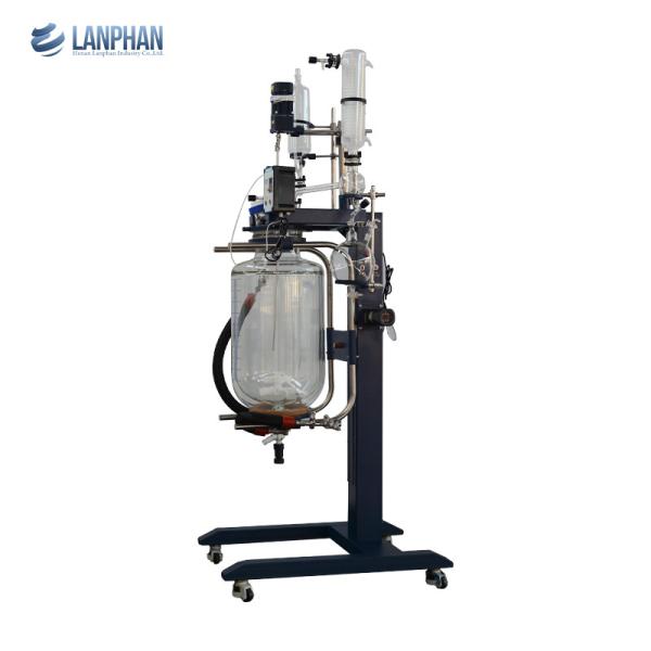 Levantamento de vidro Jacketed dobro químico do laboratório da cristalização do reator de um Ptfe de 50 litros