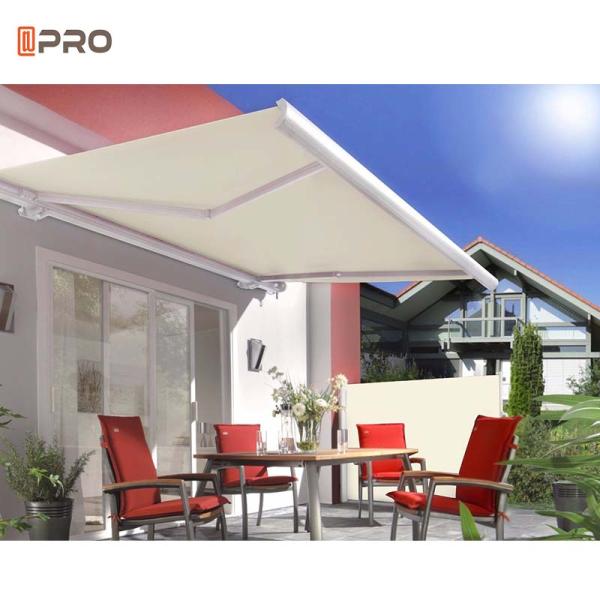Motorized Modern Aluminum Pergola Awning Cassette 6M Wall Mount Folding Arm