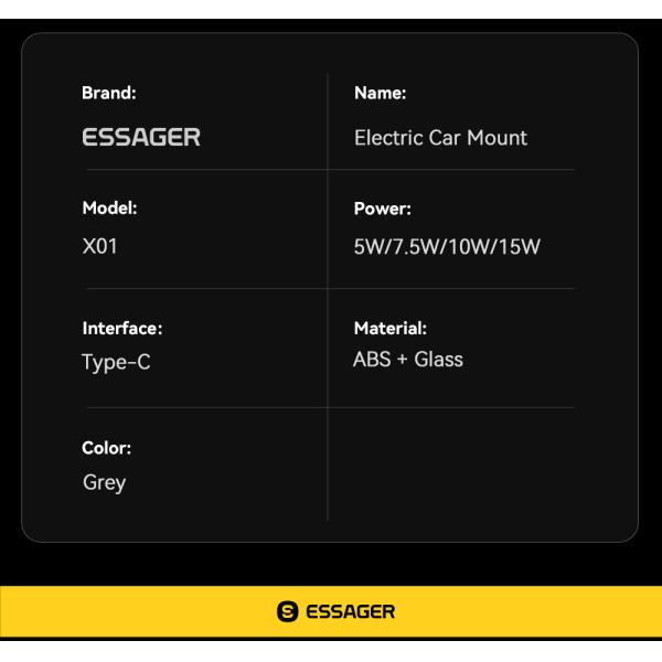 ESSAGER X01 15W Wireless Charging Car Phone Holder Mount Car Vents