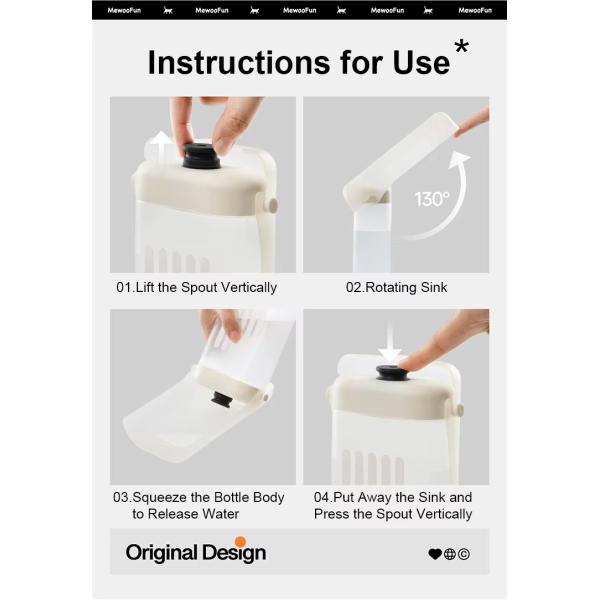 580ML Dog Travel Water Bottle Portable Pet Drinking Water Bottles OEM