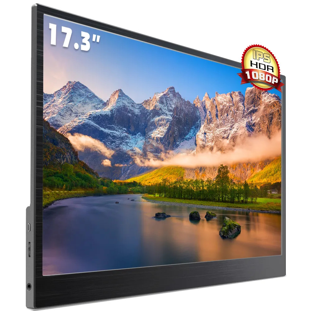 Ips Screen Hd Коммерческий USB C Портативный сенсорный экран Монитор Игры Реклама 17,3 дюйма с высоким входом