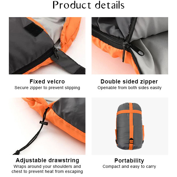 1 Человек Кампинг спальные мешки Оранжевый прямоугольный рюкзак спальный мешок