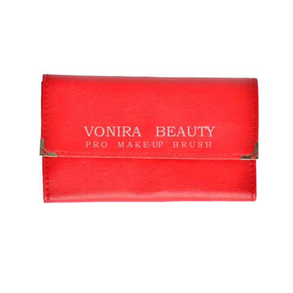 Слоты закрытия 9 красного цвета щелчковые кроют кожей мешок с инструментами косметик красоты чесального валка макияжа