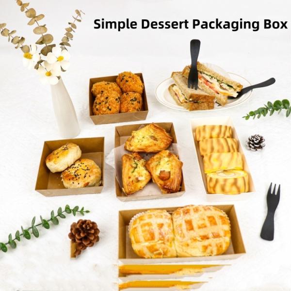 Disposable Takeout Kraft Paper Meal Prep Food Container for Fruit Vegetable Box Lunch