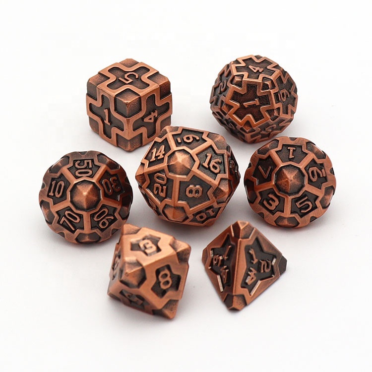 Customized Color Zinc Alloy Metal Dice Set 14-20mm for DND Games