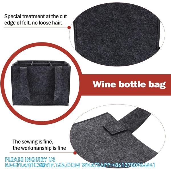 Bottle Bag, Wine Carrier Tote Holders With Separate Partition, Portable Wine Bottle Gift Bags With Handle