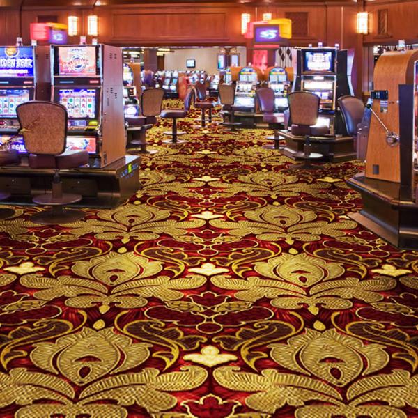 Customized Color Puzzle Pattern Axminster Hotel Flooring Carpeting in Yellow and Red