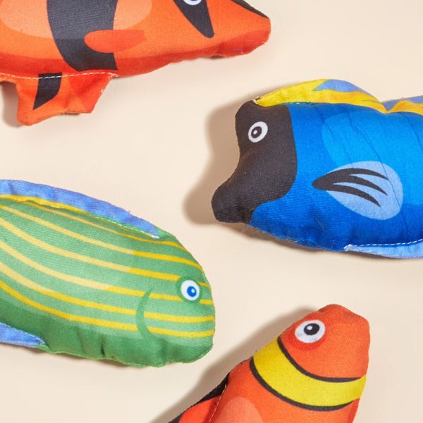 Deep Sea Fish Series Cat Toy PP Cotton With Bell Catnip Durable Chewable For Teething