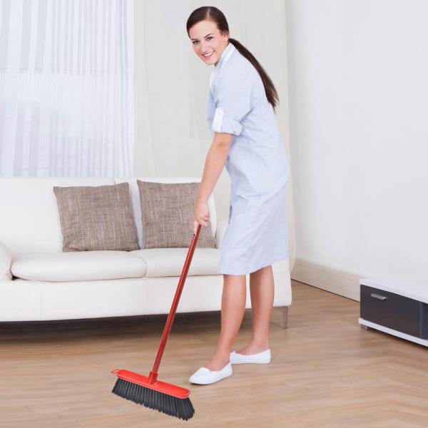 Stiff Bristles Floor Scrubbing Brush With Long Handle 48in Indoor Outdoor Broom Bathroom