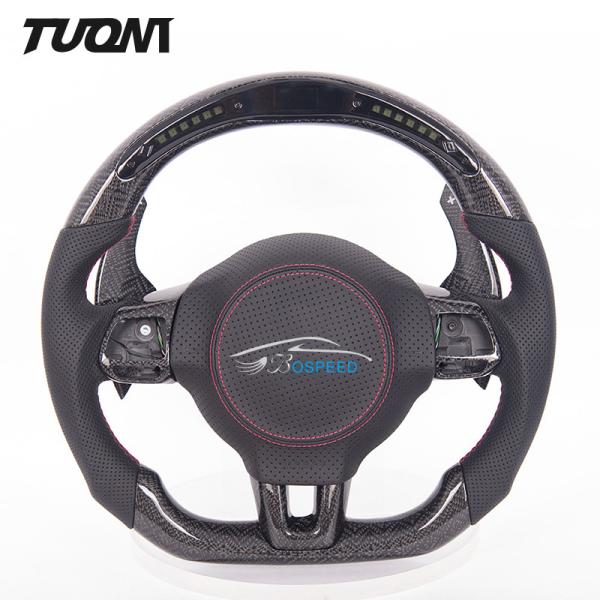 350mm New Racing Car Volkswagen Led Steering Wheel Carbon Fiber Leather