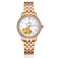 Les montres-bracelet des hommes automatiques d'or de Rose de mode avec le dos d'acier inoxydable