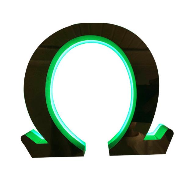 Customized Gold Signage illuminated Store 3D Channel Letter Stainless Steel Led Backlit Sign