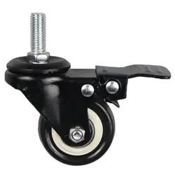 M 1.5 Inch 40MM 30KG Bearing Thread Stem And Brake Castor PVC Hardware Tool Caster Wheels