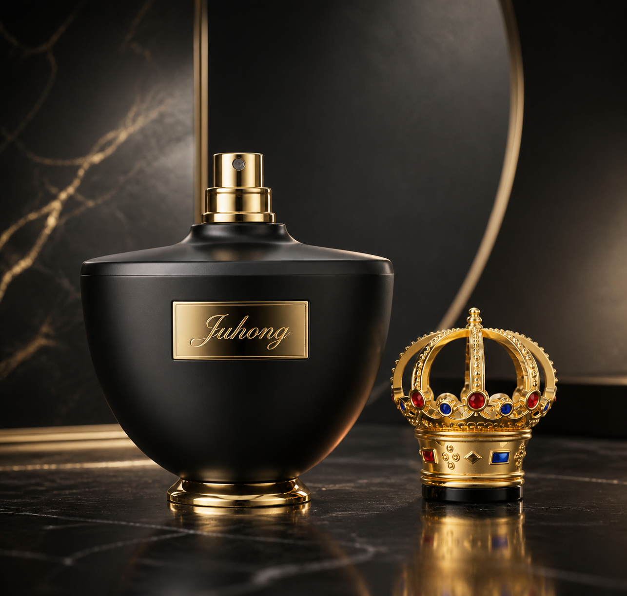 Noble Royal Crown Gem‑Accented Zamac FEA15 Perfume Cap, Gold‑Plated Zinc Alloy Decorative Bottle Top