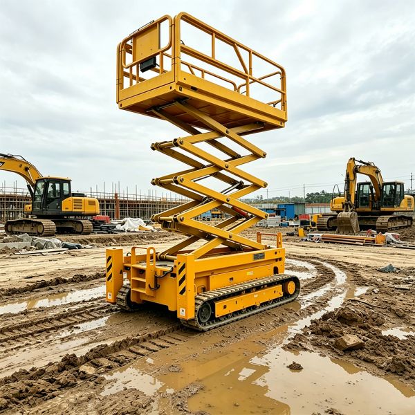 40 Ft Tracked Construction Scissor Lift Arid Climate Engineering Vehicle OSHA Certificated
