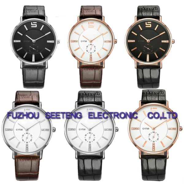 PU leather strap for men watch couple watches color band and dial customized