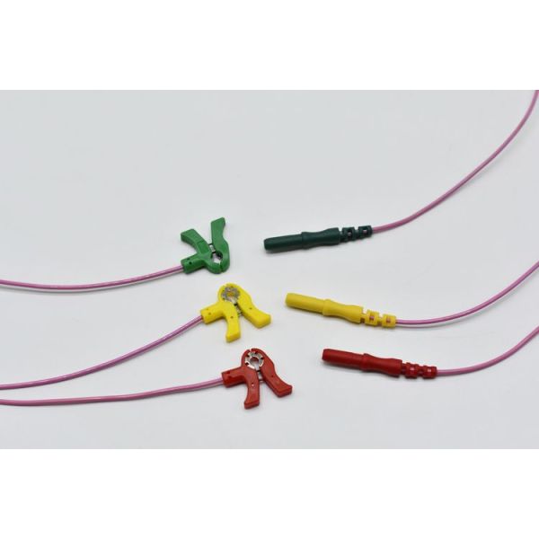 Professional Medical Consumables D Type Newborn Electrode Clip Wire Mini ECG Lead Wires for Newborns