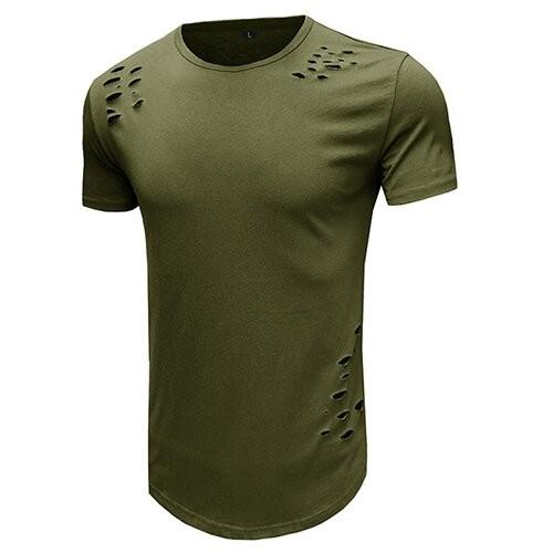 OEM maufactory  Summer Round Collar Solid Color T Shirt Male Loose Short Sleeve