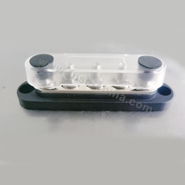 150A 48V DC Red Black 5 Way M6 Stud Busbar with Cover