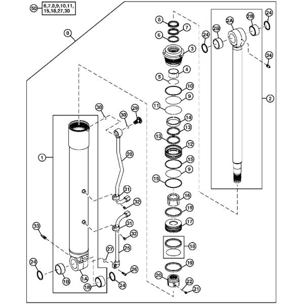 DEERE-4639936 Комплект уплотнения бум-цилиндров для экскаватора DEERE Бум-цилиндров 75D 85D
