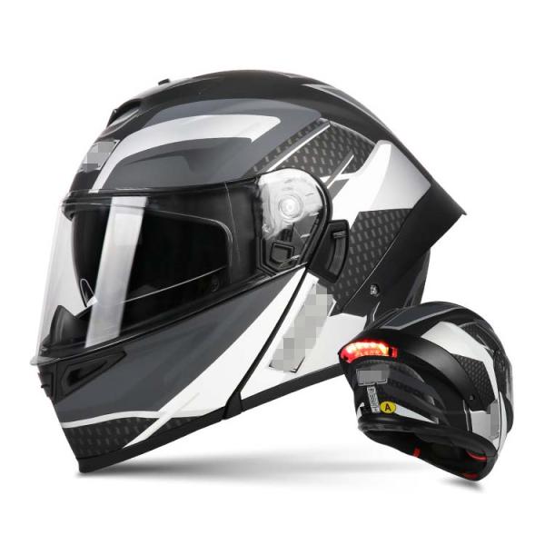 Head Safety Protection with Custom DOT Approved Flip Up Motorcycle Helmets and Lights