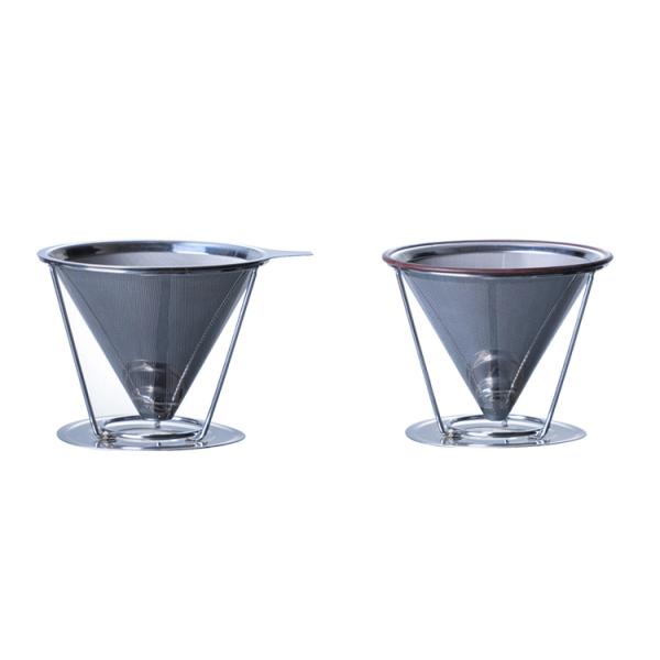 V6 Pour over Stainless Steel Coffee Maker Tools with Transparent Glass Filter Dripper