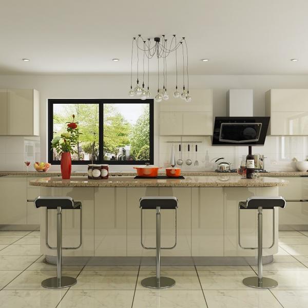 Вытягиваемая корзина Меламинные кухонные шкафы Белые кухонные шкафы OEM