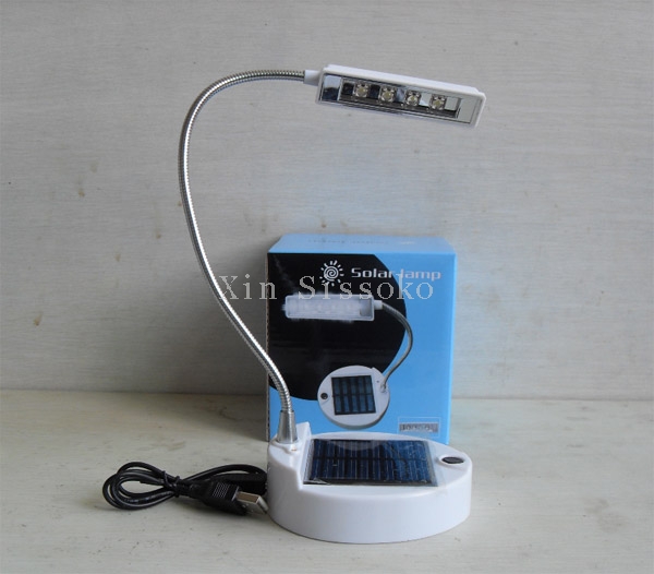 Charge by solar panel / USB cable ABS Solar table lamp with rechargeable lithium cell