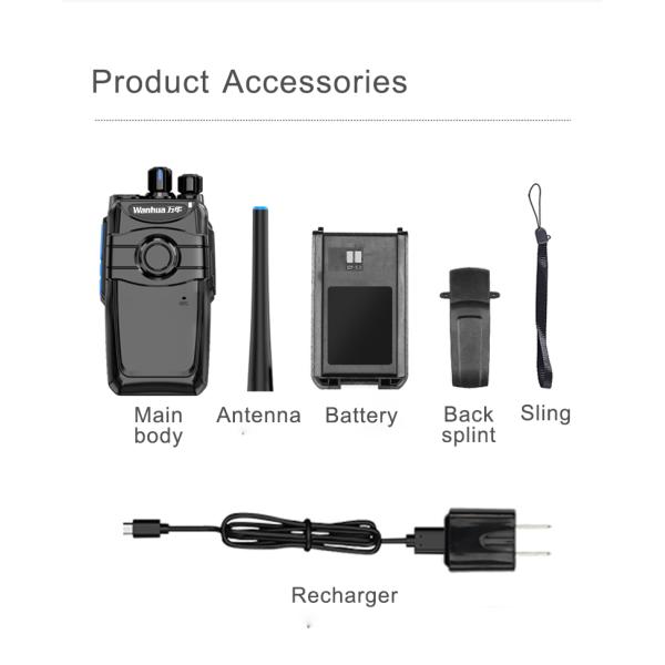 Professional Walkie Talkie Dual Band Earpiece Headset with PTT Mic Output Power 3W