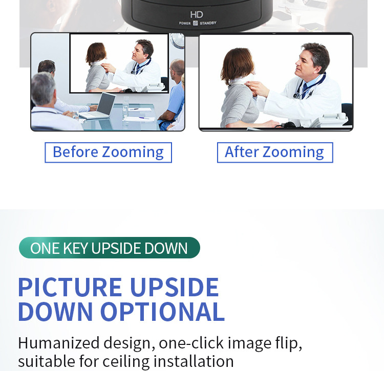 Conference Room Meeting Solution SQ-HD100 Series Video Conference Black Ceiling OEM Pickup Jack Pin Slope Audio Microcomputer Color Sensor