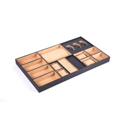 PU Leather Lined Jewelry Organizer Tray 16 Compartment 700x413x55mm