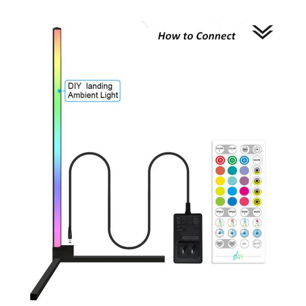 Dropshipping Nordic Modern Decorative Smart APP Remote Control  Colorful RGB LED Floor Lamp Tripod Corner Floor Lamp Hom