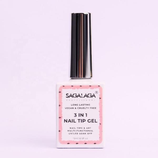 SAGALAGA 15ml Gel Tips Uñas Personalizadas Profesional Extensión de Uñas Gel Tips Uv Sólido Uñas Tips Pegamento Gel Kit