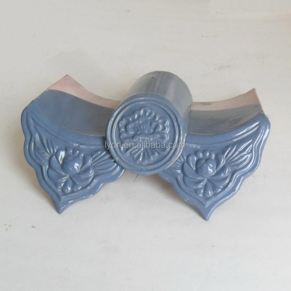 Clay roof tiles glazed grey roof style building