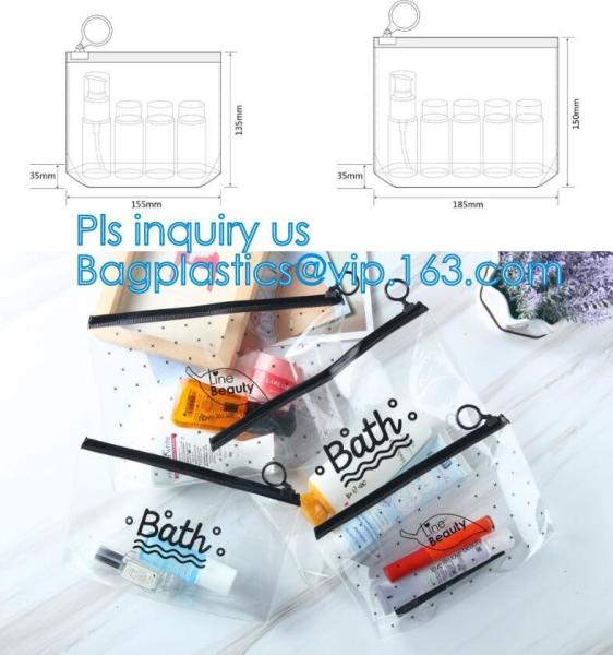 school pencil bag/printing stationery bag/zipper slider plastic pencil bag, gold Supplier custom slider pvc pouch with z